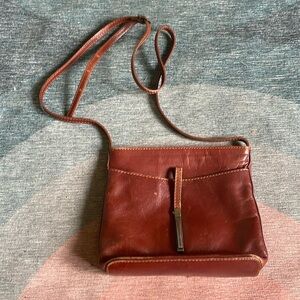 Vera Pelle Vintage Genuine Leather Green Brown Purse